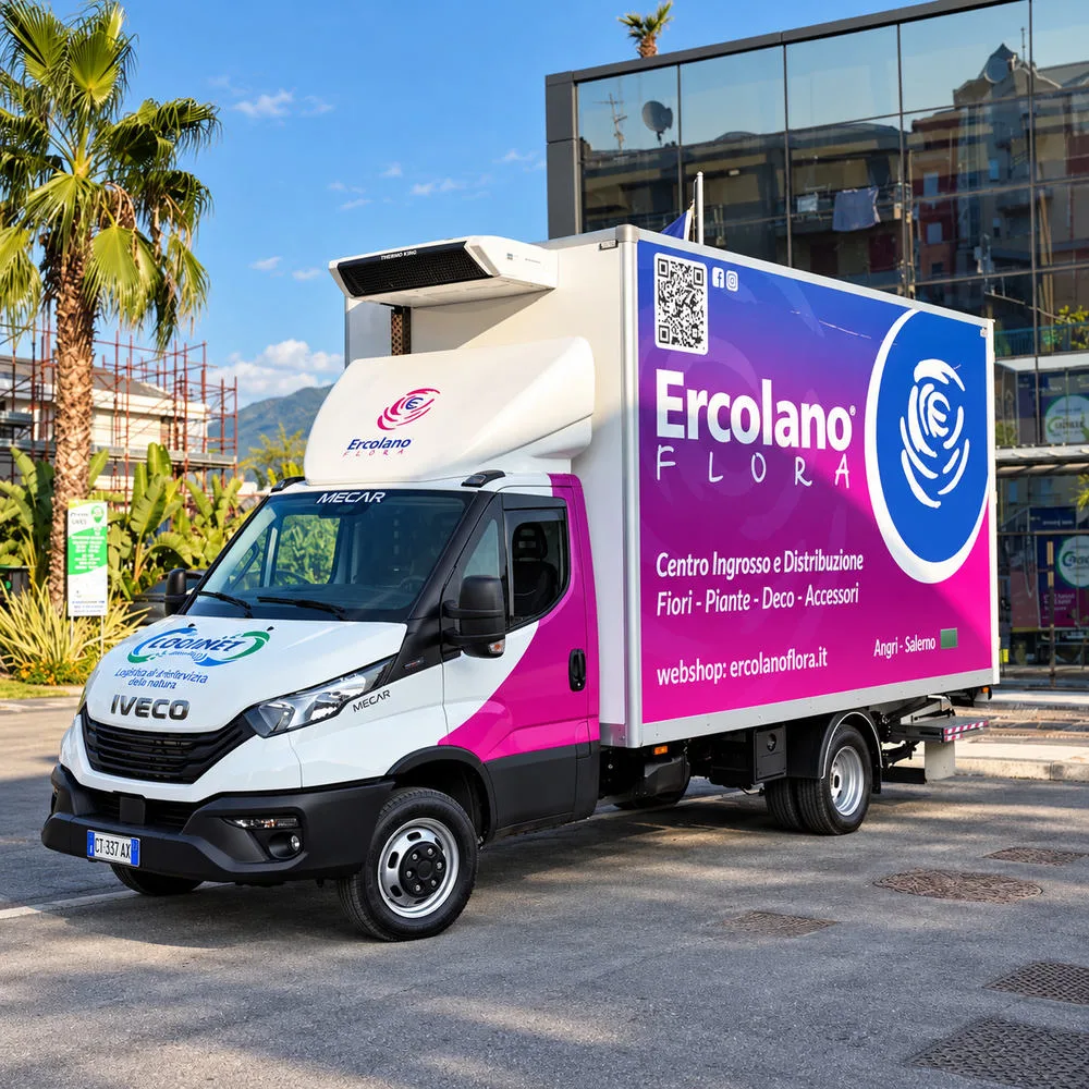 Camion isotermico per il trasporto di fiori e piante